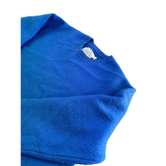 Tory Sport Womens Pullover Crewneck Sweater Rib Trim Knit Blue High Low Medium - Picture 11 of 16